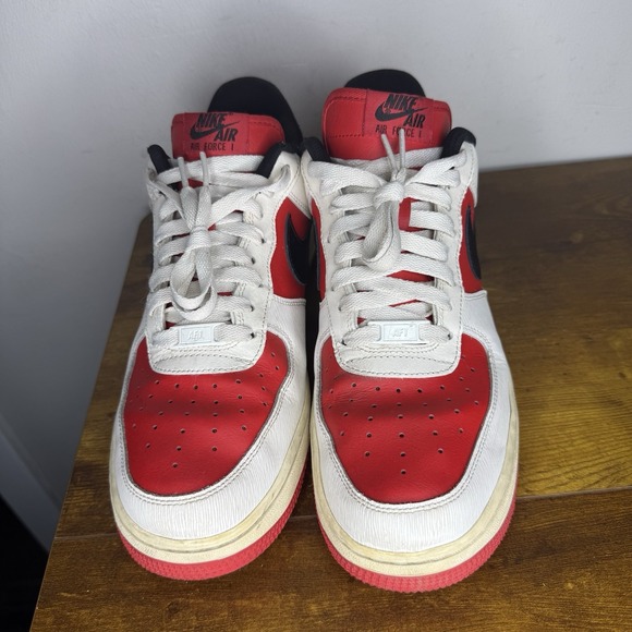 Nike ID By You Air Force Ones Men's Size 10 Red White Black - Picture 3 of 7